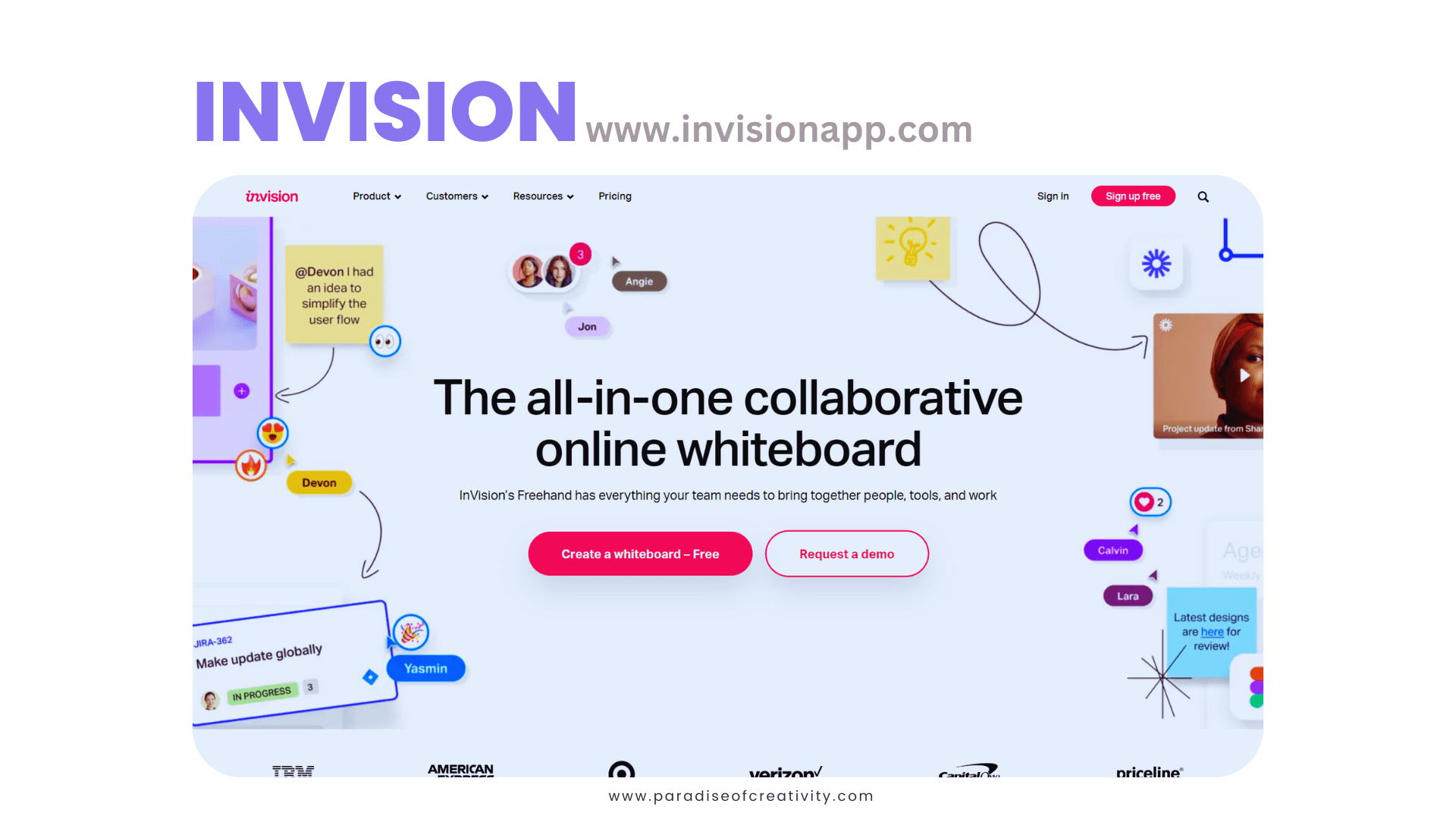 InVision is the visual collaboration platform powering the world’s smartest companies.