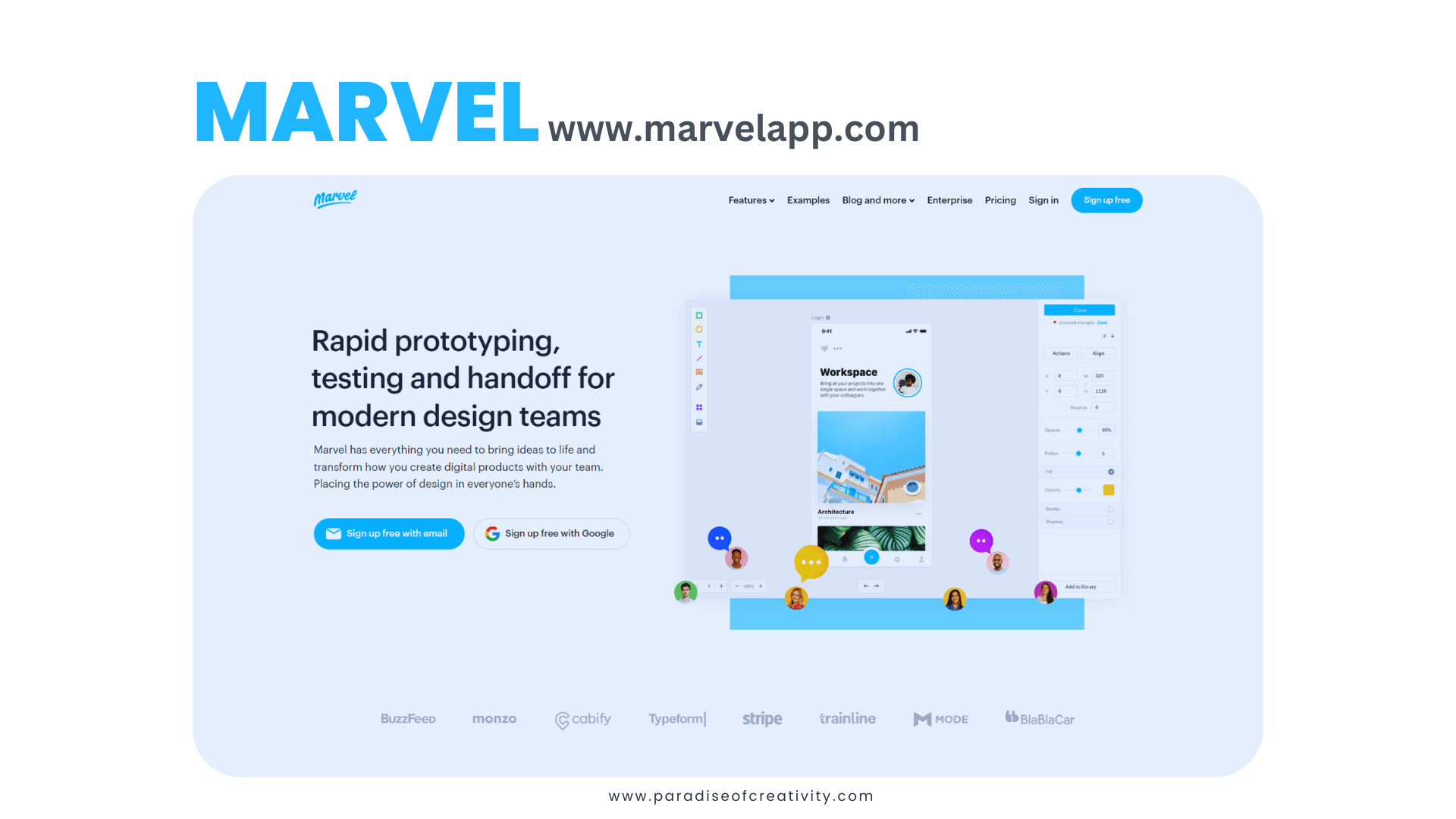 Rapid prototyping, testing and handoff for modern design teams - Marvel has everything you need to bring ideas to life and transform how you create digital products with your team. Placing the power of design in everyone’s hands.
